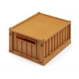 Set de 2 caisses pliables avec couvercle Weston S - Golden caramel