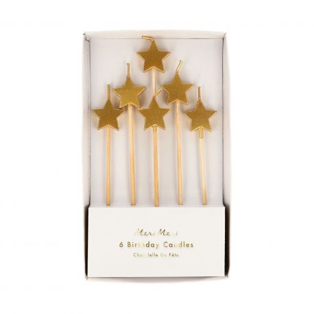 Set de 6 bougies - Gold Star