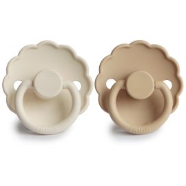 Frigg - TÃ©tine Daisy - 2-Pack - Silicone - Cream & Croissant