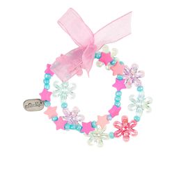 Bracelet Leanne - Fleurs & étoiles - bleu & rose - Souza for Kids