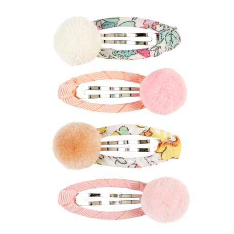 Pinces à cheveux Paige - Pompon - Rose- Lot de 4 - Souza for Kids Pinces à cheveux Paige - Pompon - Rose- Lot de 4 - Souza for Kids