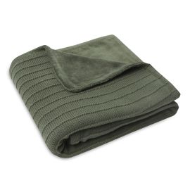 Jollein - Couverture Berceau Pure Knit Velvet - Leaf Green GOTS - 75x100cm