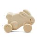 Plan Toys - Lapin en bois à roulettes - Blanc