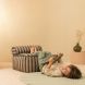 Pouf Majestic - green taupe stripes
