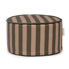 Pouf tabouret Majestic - green taupe stripes
