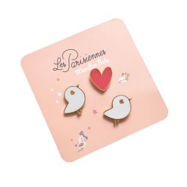 Set de 3 pin's laqués oiseaux - Les Parisiennes