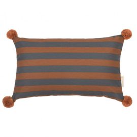 Coussin rectangulaire Majestic - blue brown stripes