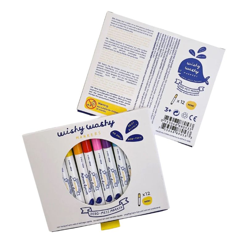 Jaq Jaq Bird Mini Wishy-Washy Markers - 12 pack