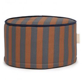 Pouf tabouret Majestic - blue brown stripes