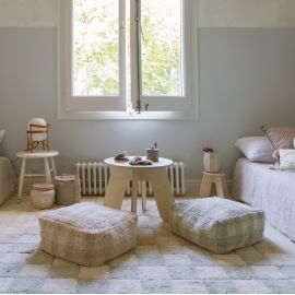 Pouf Vichy - Blue Sage - 20 x 40 x 40