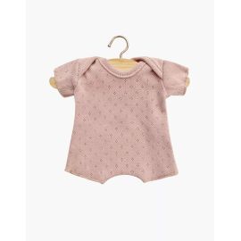 Collection Babies - Body shorty en coton pointillé rose orchidée