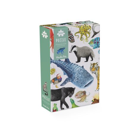 Puzzle géant - Les animaux du monde (350 pcs) - A partir de 7 ans - Moulin Roty