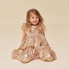 Robe à Paillettes Starla - Blush Doré - Konges Sløjd