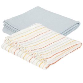 Langes Swaddles 70 x 70 Vintage Sunny Stripes-Pure Soft Blue - Little Dutch