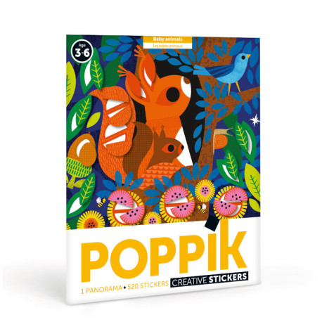 Ma mosaique en stickers - Baby animals - Poppik