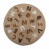 Tapis rond en toile de jute - Alphabet