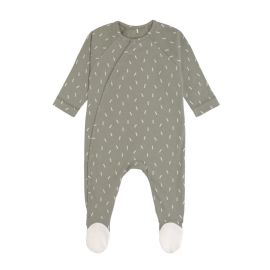 Pyjama avec pieds GOTS Petits traits olive