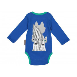 set body et bavoir 'loup' coton bio (3-12m)