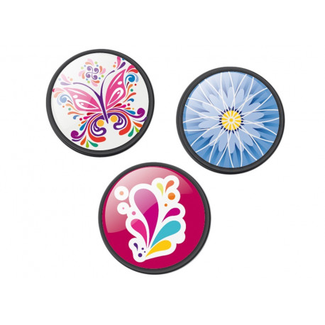 set de 3 badges Floralia pour Roller Nikidom set de 3 badges Floralia pour Roller Nikidom