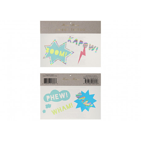 set de tattoos 'Boom! Kapow!' set de tattoos 'Boom! Kapow!'