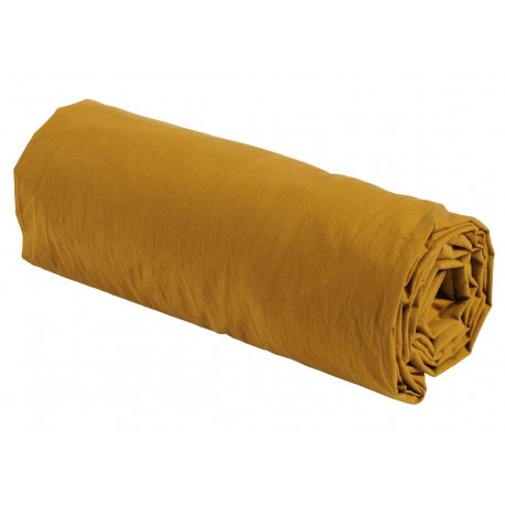 drap-housse en coton 'moutarde dijon' (140x200) drap-housse en coton 'moutarde dijon' (140x200)
