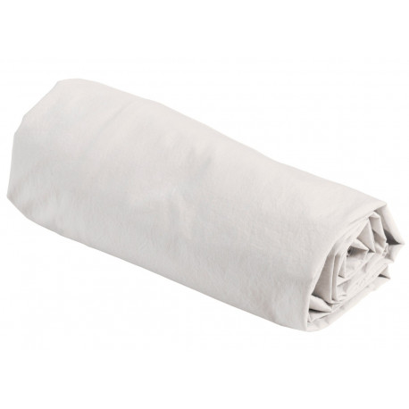 drap-housse en coton 'craie' (160x200) drap-housse en coton 'craie' (160x200)
