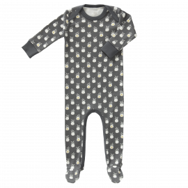pyjama bébé à pieds 'Pineapple anthracite' en coton bio