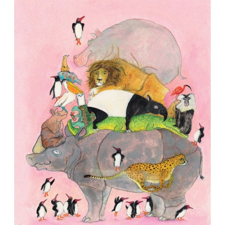 papier peint Marije Tolman 'Jumping Penguins' papier peint Marije Tolman 'Jumping Penguins'