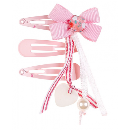 set de 3 pinces à cheveux roses Cayen