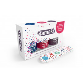 coffret 3 vernis Bleu nuit, Griotte, Prune + lime