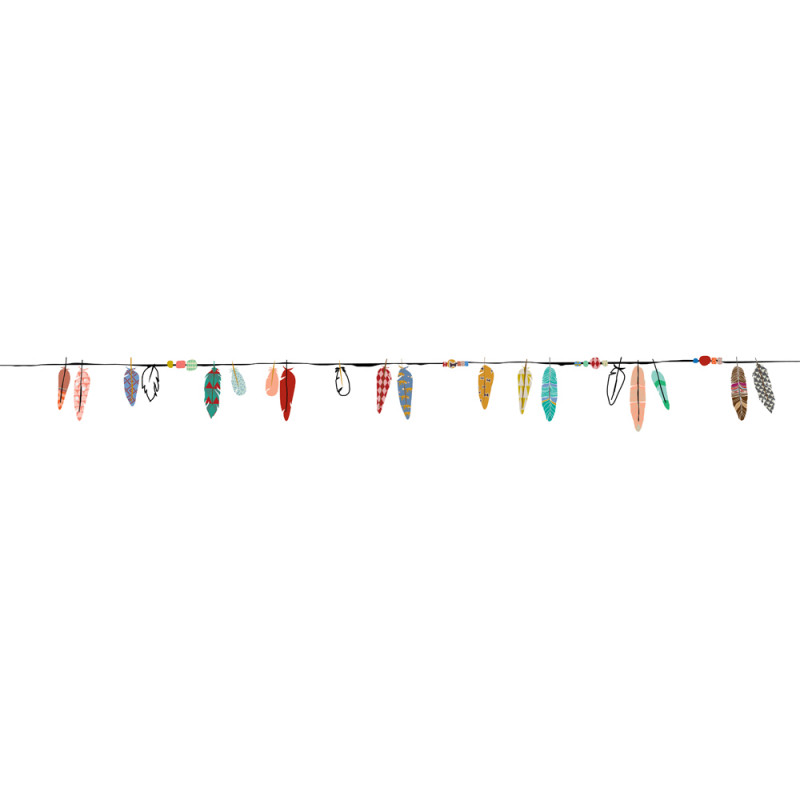 Guirlande Plumes - Multicolore Nobodinoz pour chambre enfant - Les