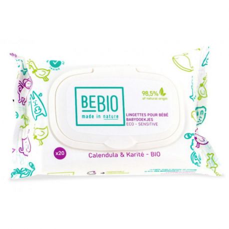 Lingettes BIO pour bébé - biodégradables - Calendula & Karité - 20 unités - format voyage Lingettes BIO pour bébé - biodégradables - Calendula & Karité - 20 unités - format voyage