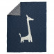 Couverture berceau en tricot Giraf indigo