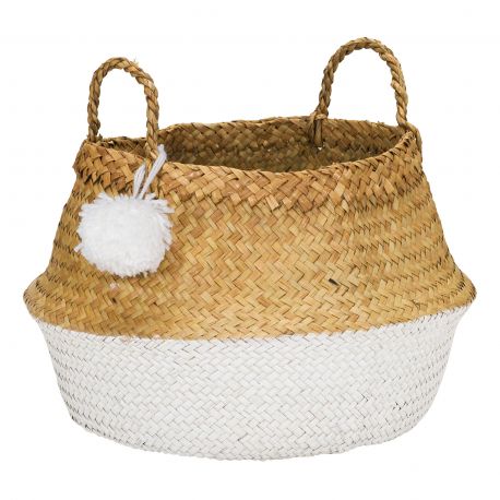 Panier pompon white - medium Panier pompon white - medium