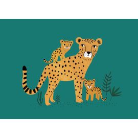 carte postale guÃ©pard & petits
