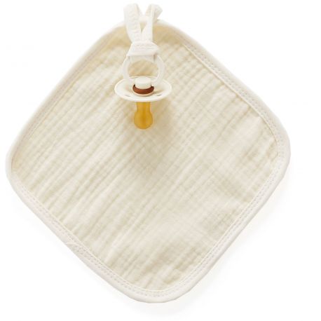 Doudou attache-tétine en tétra off-white Doudou attache-tétine en tétra off-white