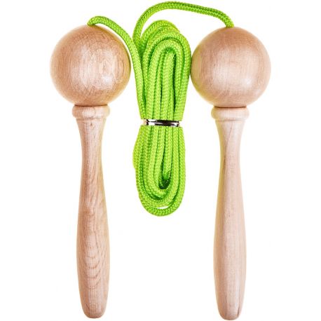 Corde à sauter ajustable en bois - Fluo Corde à sauter ajustable en bois - Fluo